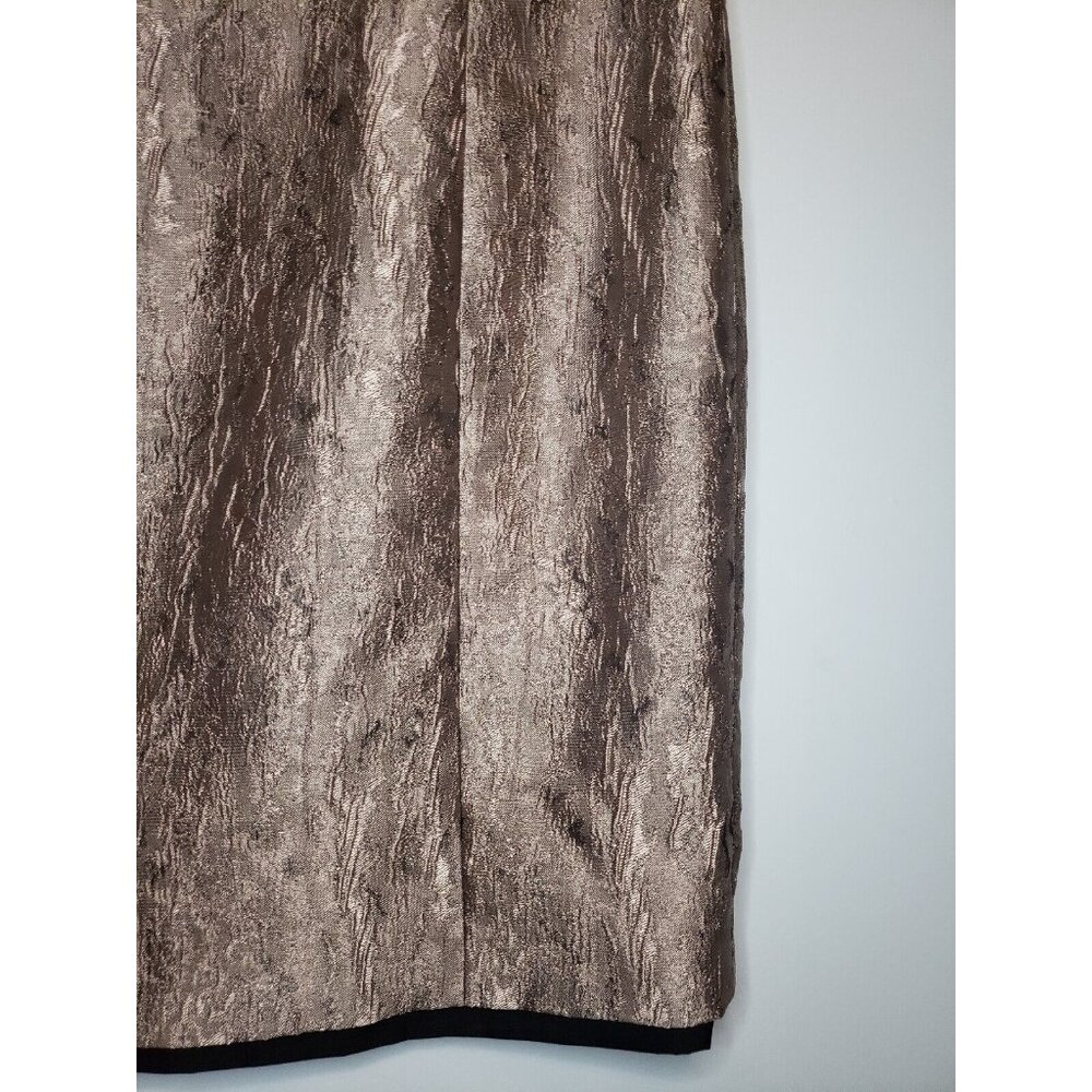Antonio Melani Womens Sz 10 Dress Sleeveless Gold Shimmer Back Zip Pencil Style - Picture 3 of 6